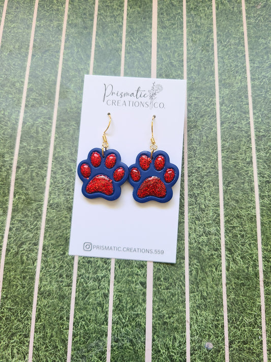 Glitter Paw Earrings